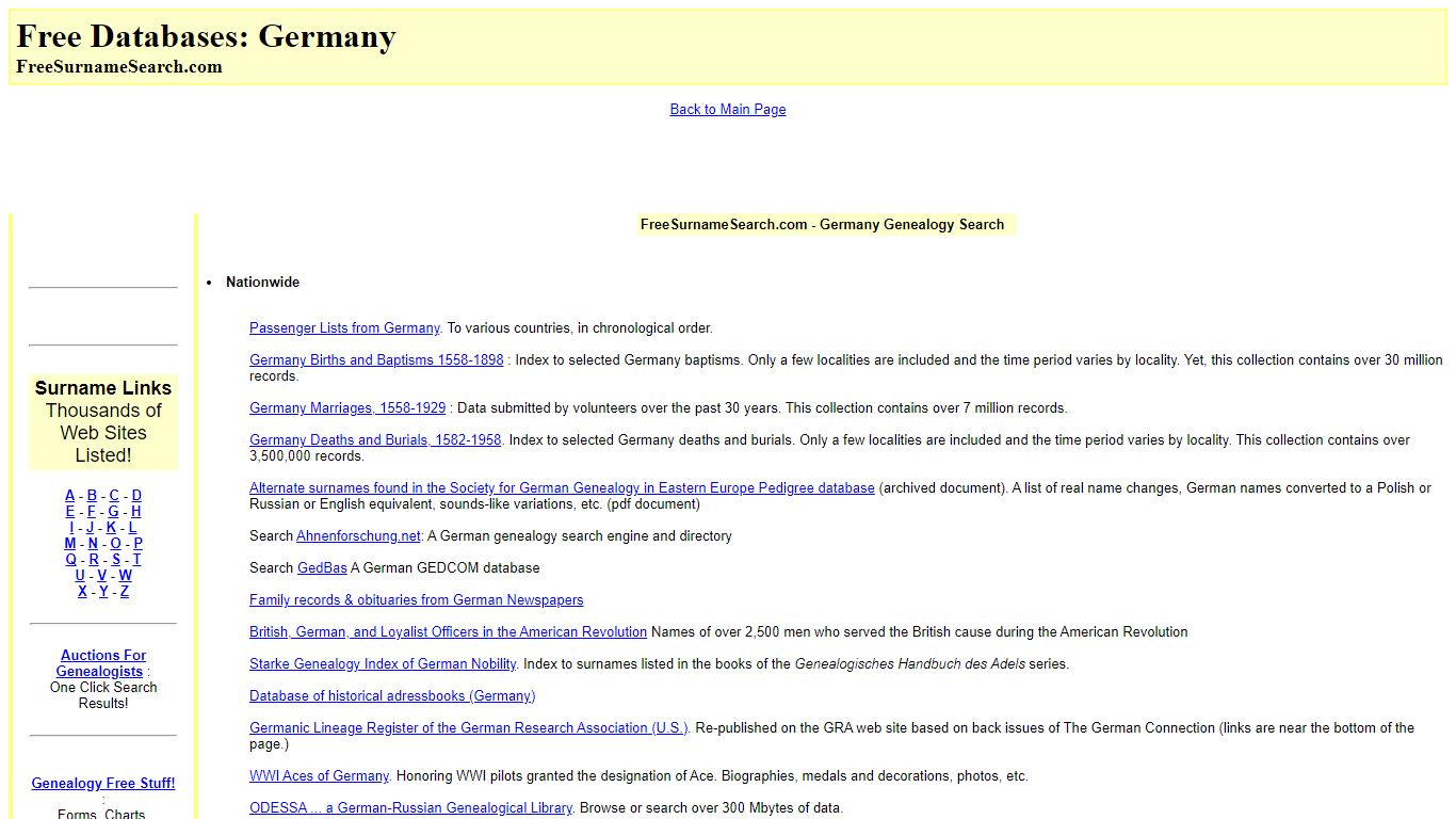 Free Databases : Germany - FreeSurnameSearch.com